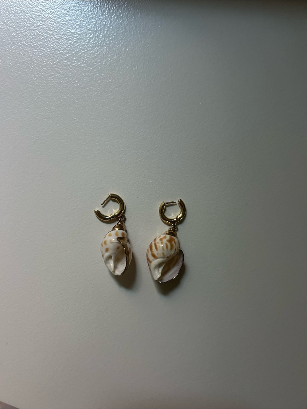 Gold Hoop Shell Drop Earrings - Women Jewelry